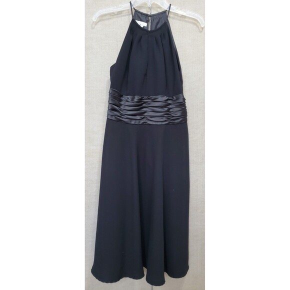 London Times Black Sleeveless Halter Keyhole Fit & Flare Cocktail Dress Size 8 - Picture 9 of 9